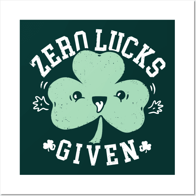 Zero Lucks Given St Patrick's Day Shamrock Wall Art by Boots